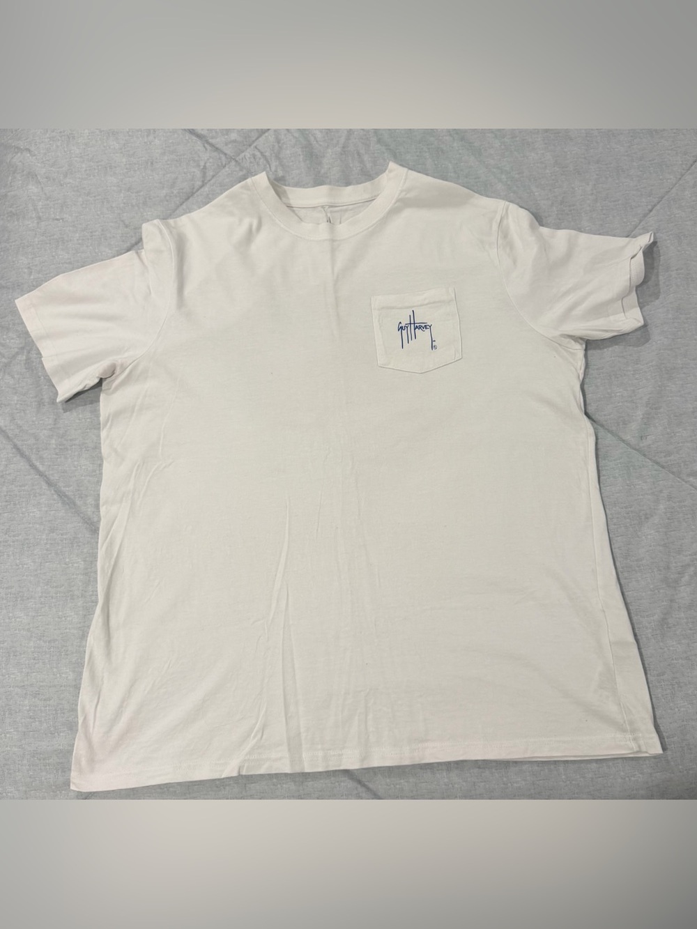 Guy Harvey Classic White Pocket Tee with Subtle Logo